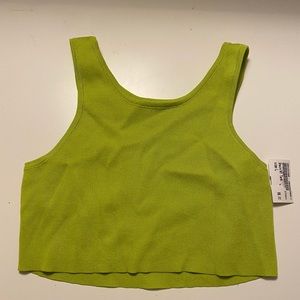 Lime Green Cropped Tank Top